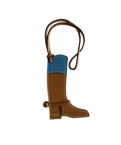 Hermes Paddock Boot Charm Blue Zanzibar